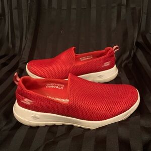 Skechers Women's Go Walk Red Slip-On Sneakers